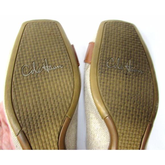 Cole Haan 6.5 B ankle strap slingback flats heels open toe peep low hee - Picture 12 of 12